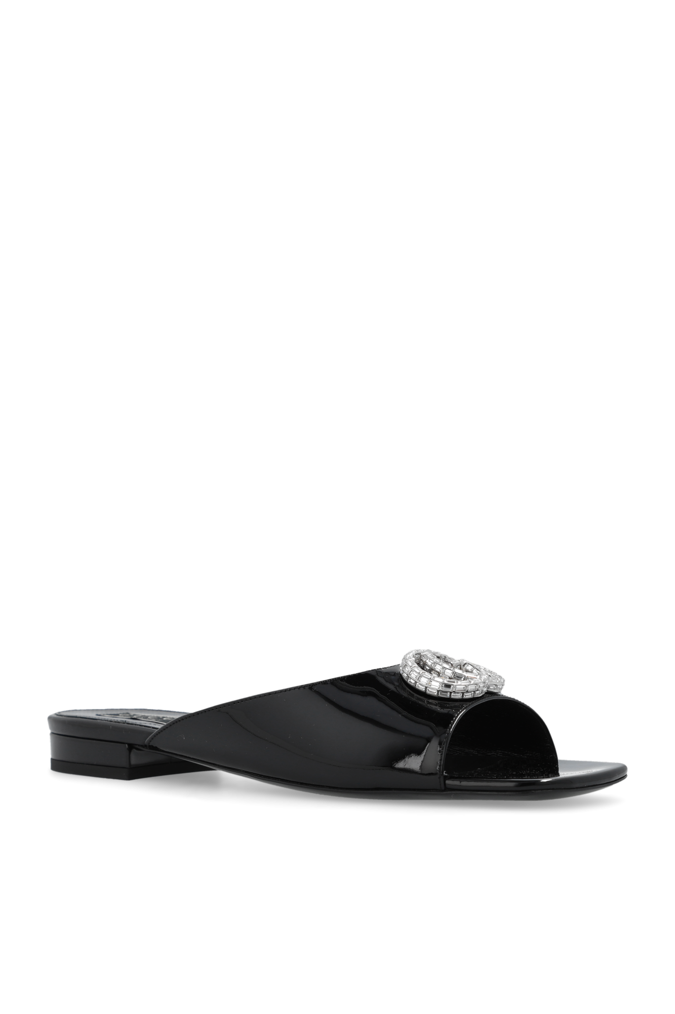 Czarny Klapki 'Double G' Gucci - Vitkac Polska